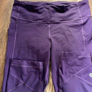 Dark deep purple lulu cropped leggings